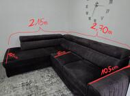 Grajewo ogłoszenia: Nowoczesna, grafitowa sofa narożna o wymiarach 215 cm x 270 cm.... - zdjęcie