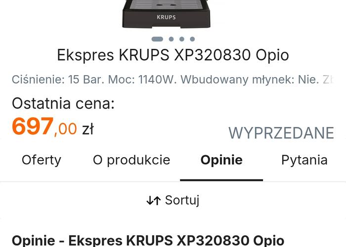 Grajewo ogłoszenia: Sprzedam Krups kolbowy ekspres ciśnieniowy do kawy w bardzo dobrym...